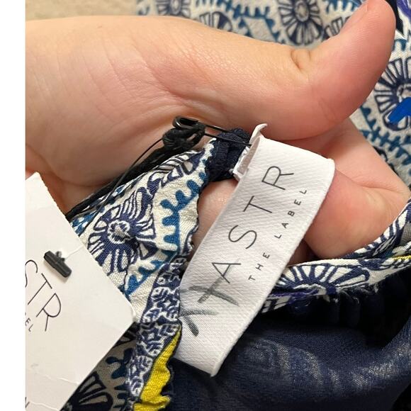 ASTR The Label Navy Multi Medallion Coastal Beach Tie Back Maxi Dress NWT Sz M - Picture 10 of 11